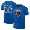San Jose Earthquakes Big & Tall Team Authentic Custom T-Shirt - - Front View