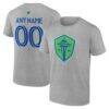 Seattle Sounders FC Big & Tall Team Authentic Custom T-Shirt - Gray - Front View
