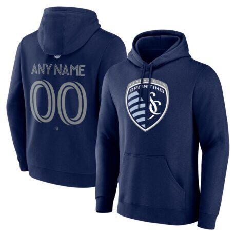 Sporting Kansas City Big & Tall Team Authentic Custom Hoodie - Navy - Front View