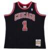 Derrick Rose Chicago Bulls Mitchell & Ness Big & Tall 2010/11 Swingman Jersey - Black - Back View