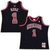 Derrick Rose Chicago Bulls Mitchell & Ness Big & Tall 2010/11 Swingman Jersey - Black - Front View