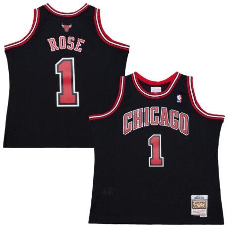 Derrick Rose Chicago Bulls Mitchell & Ness Big & Tall 2010/11 Swingman Jersey - Black - Front View