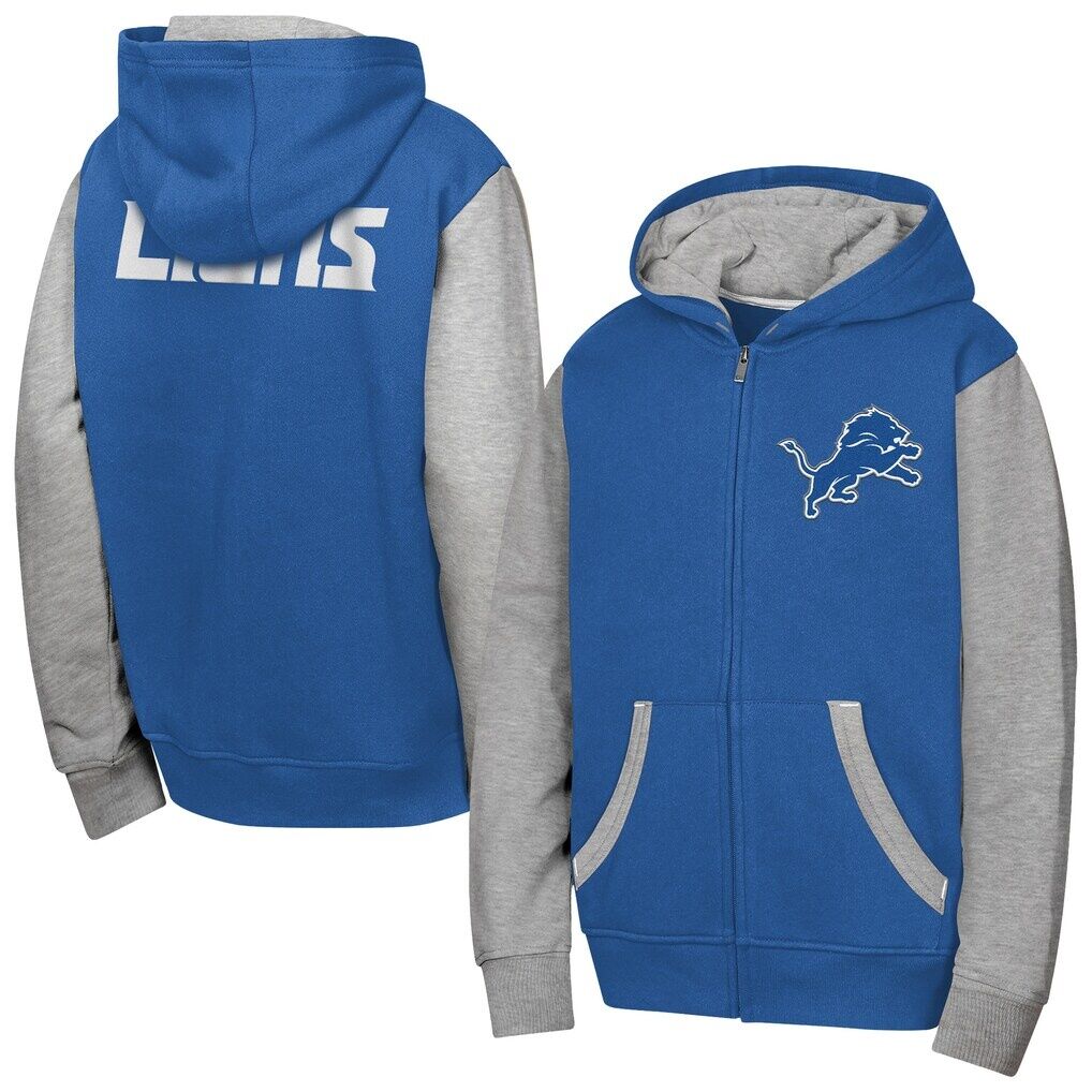 Detroit Lions Outerstuff Youth Stadium Colorblock Full-Zip Hoodie