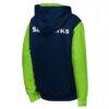 Seattle Seahawks Outerstuff Youth Stadium Colorblock Full-Zip Hoodie - Navy - Detail View