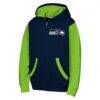 Seattle Seahawks Outerstuff Youth Stadium Colorblock Full-Zip Hoodie - Navy - Side View