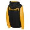 Pittsburgh Steelers Outerstuff Youth Stadium Colorblock Full-Zip Hoodie - Black - Detail View