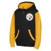 Pittsburgh Steelers Outerstuff Youth Stadium Colorblock Full-Zip Hoodie - Black - Side View