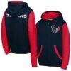 Houston Texans Outerstuff Youth Stadium Colorblock Full-Zip Hoodie - Navy - Front View