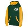 Green Bay Packers Outerstuff Youth Stadium Colorblock Full-Zip Hoodie - Green - Side View