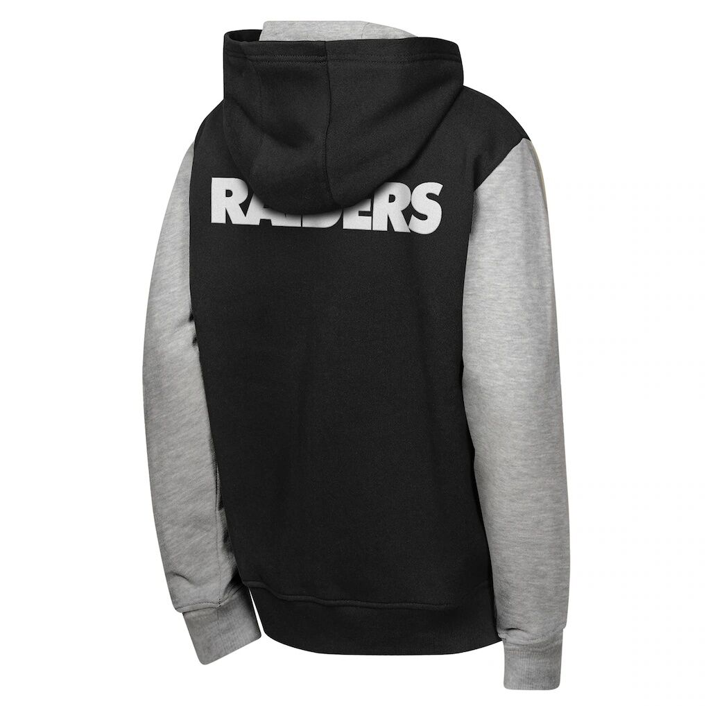 Las Vegas Raiders Outerstuff Youth Stadium Colorblock Full-Zip Hoodie