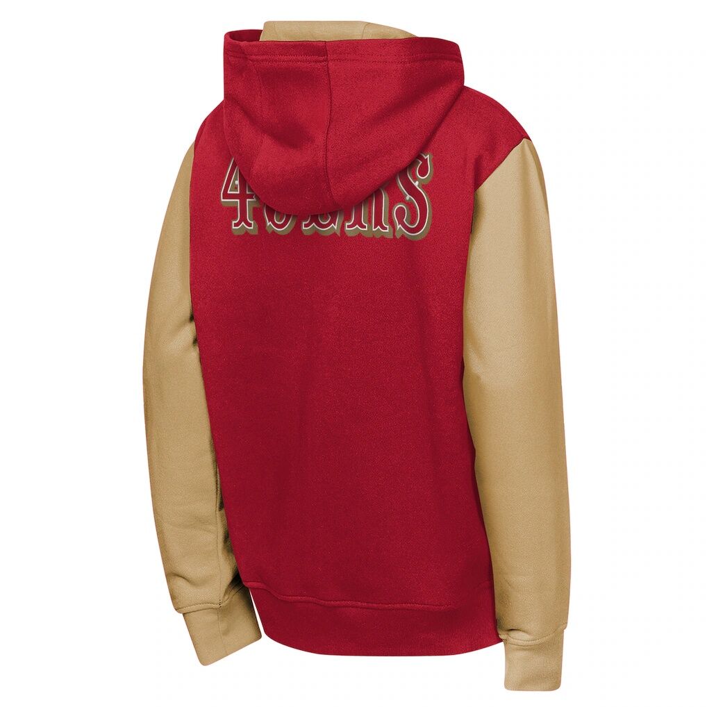 San Francisco 49ers Outerstuff Youth Stadium Colorblock Full-Zip Hoodie - Scarlet
