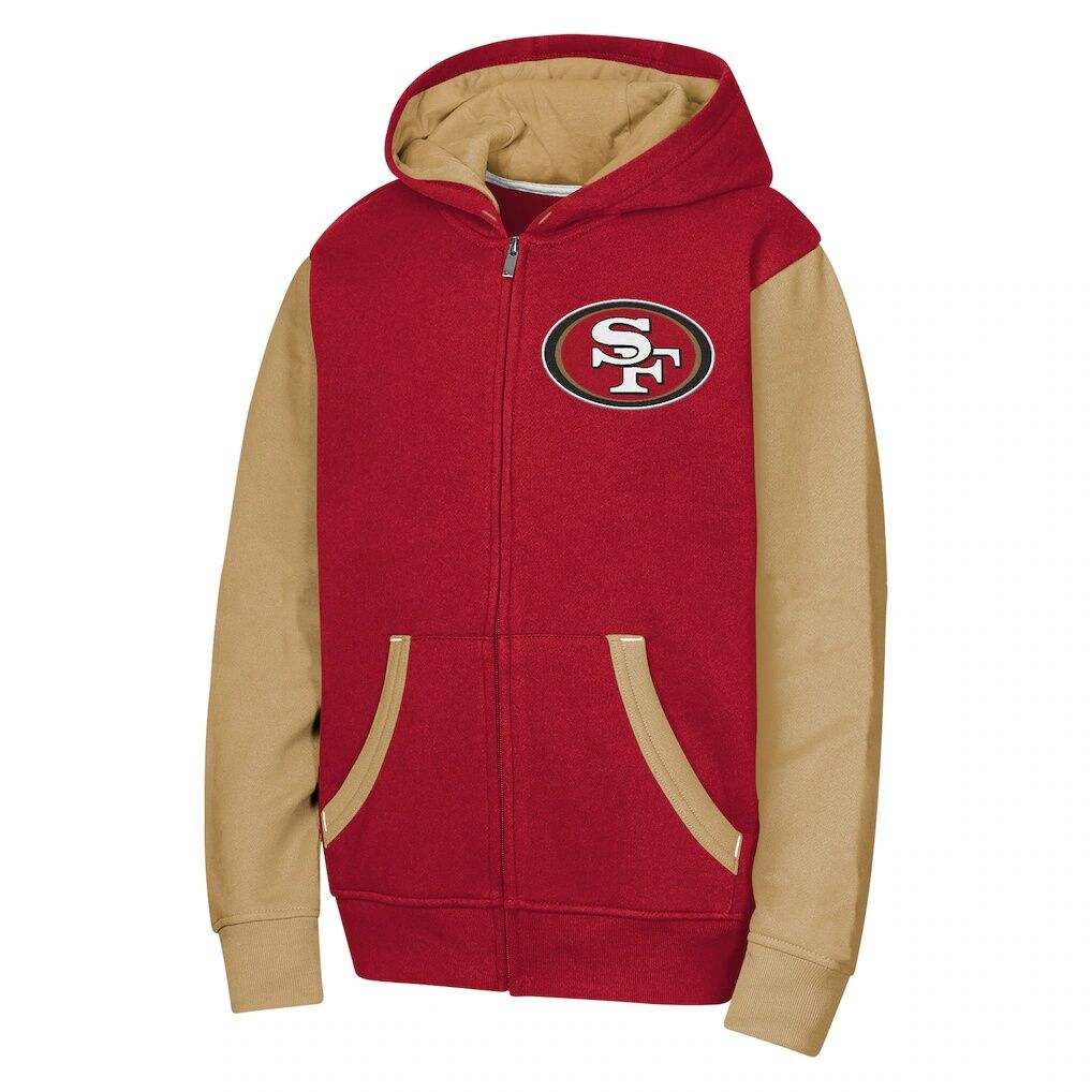 San Francisco 49ers Outerstuff Youth Stadium Colorblock Full-Zip Hoodie - Scarlet