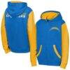 Los Angeles Chargers Outerstuff Youth Stadium Colorblock Full-Zip Hoodie - Blue - Front View