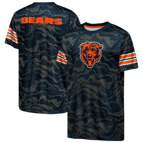 Chicago Bears Outerstuff Youth Slant Route Performance T-Shirt - Navy - Front View