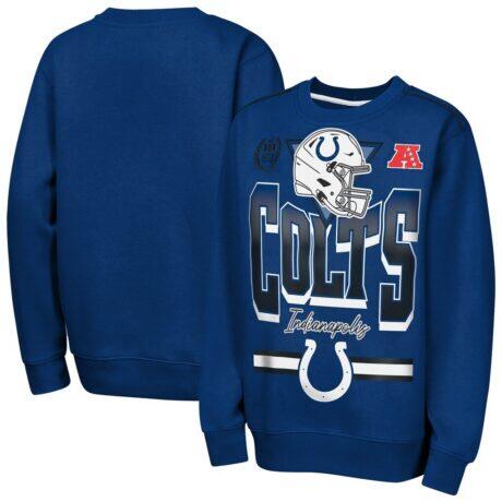Indianapolis Colts Outerstuff Youth Run & Gun Fleece Sweatshirt - - Front View