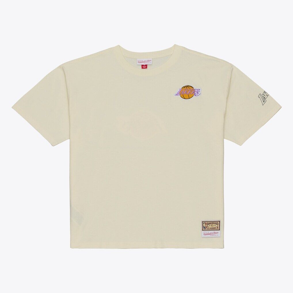 Los Angeles Lakers Mitchell & Ness Heritage Hues Oversized T-Shirt - Oatmeal