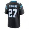 Isaiah Simmons Carolina Panthers Nike Team Game Jersey - Black - Detail View