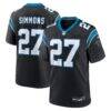 Isaiah Simmons Carolina Panthers Nike Team Game Jersey - Black - Front View