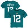 Travis Hunter Jacksonville Jaguars Nike Toddler Player Name & Number T-Shirt - Teal - Front View