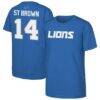 Amon-Ra St. Brown Detroit Lions Outerstuff Youth Name & Number T-Shirt - Blue - Front View