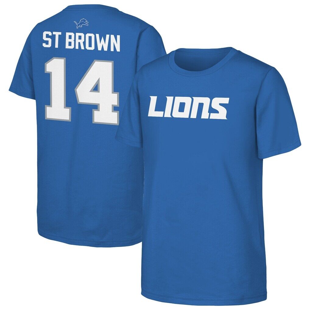 Amon-Ra St. Brown Detroit Lions Outerstuff Youth Name & Number T-Shirt