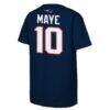 Drake Maye New England Patriots Outerstuff Youth Name & Number T-Shirt - Navy - Detail View