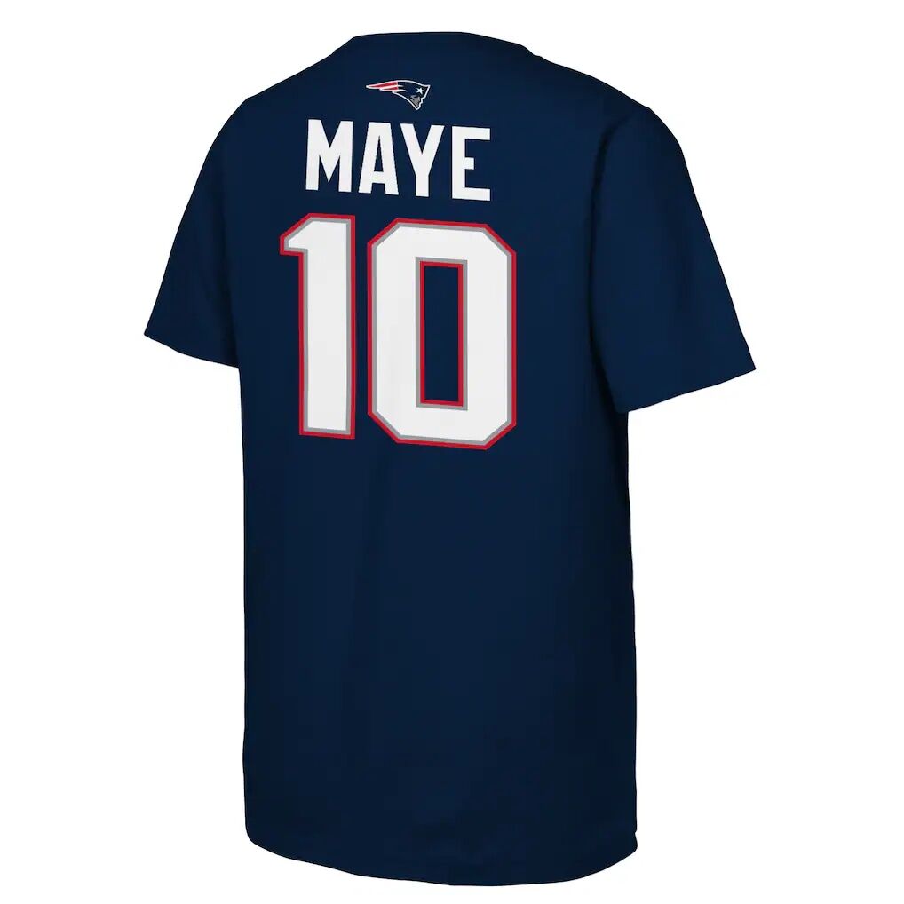 Drake Maye New England Patriots Outerstuff Youth Name & Number T-Shirt