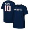 Drake Maye New England Patriots Outerstuff Youth Name & Number T-Shirt - Navy - Front View
