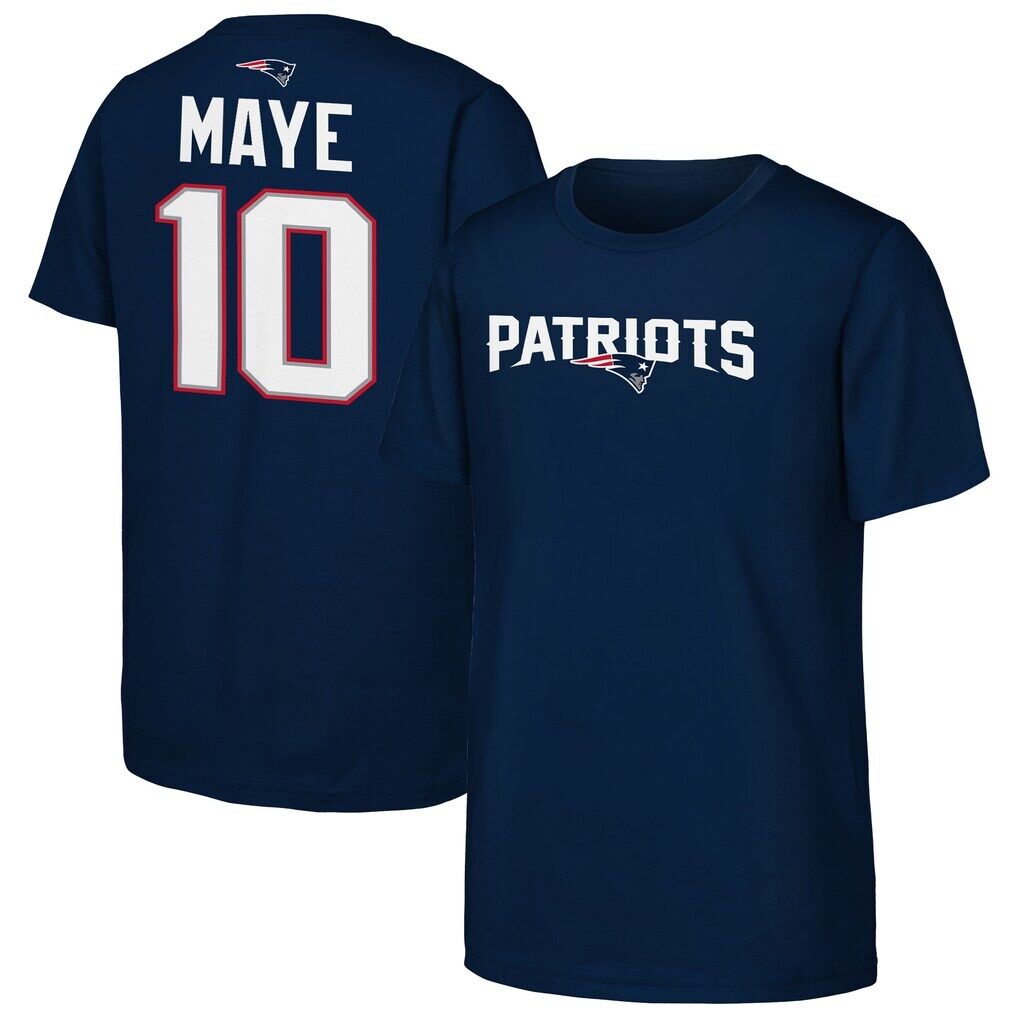 Drake Maye New England Patriots Outerstuff Youth Name & Number T-Shirt