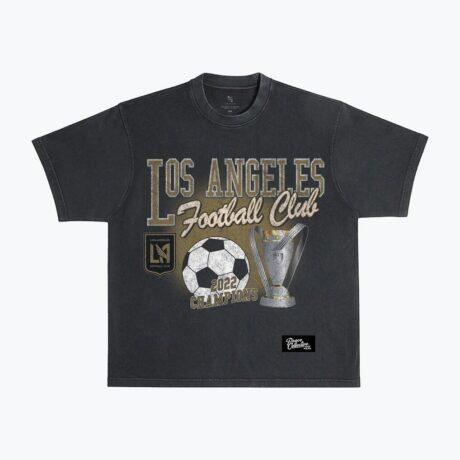 LAFC Peace Collective Unisex Vintage Dyed Heavyweight T-Shirt - Black - Front View