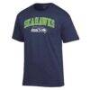 Seattle Seahawks Champion Arch Over Logo T-Shirt - College Navy - Side View