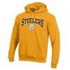 Pittsburgh Steelers Champion Powerblend Arch over Logo Hoodie - Gold - Side View