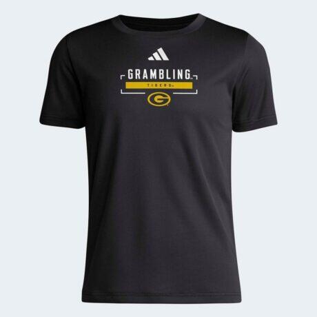 Grambling Tigers adidas Youth AEOROREADY Pre-Game T-Shirt - Black - Front View