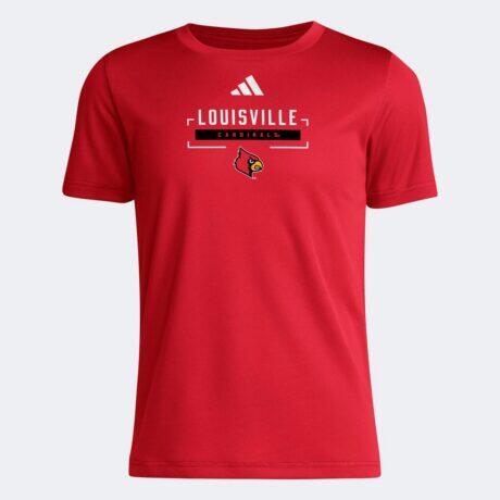 Louisville Cardinals adidas Youth AEOROREADY Pre-Game T-Shirt - Red - Front View