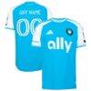 Charlotte FC adidas 2026 Carolina Kit: Crowns Up On-Field Authentic Patch Custom Jersey - Blue - Front View