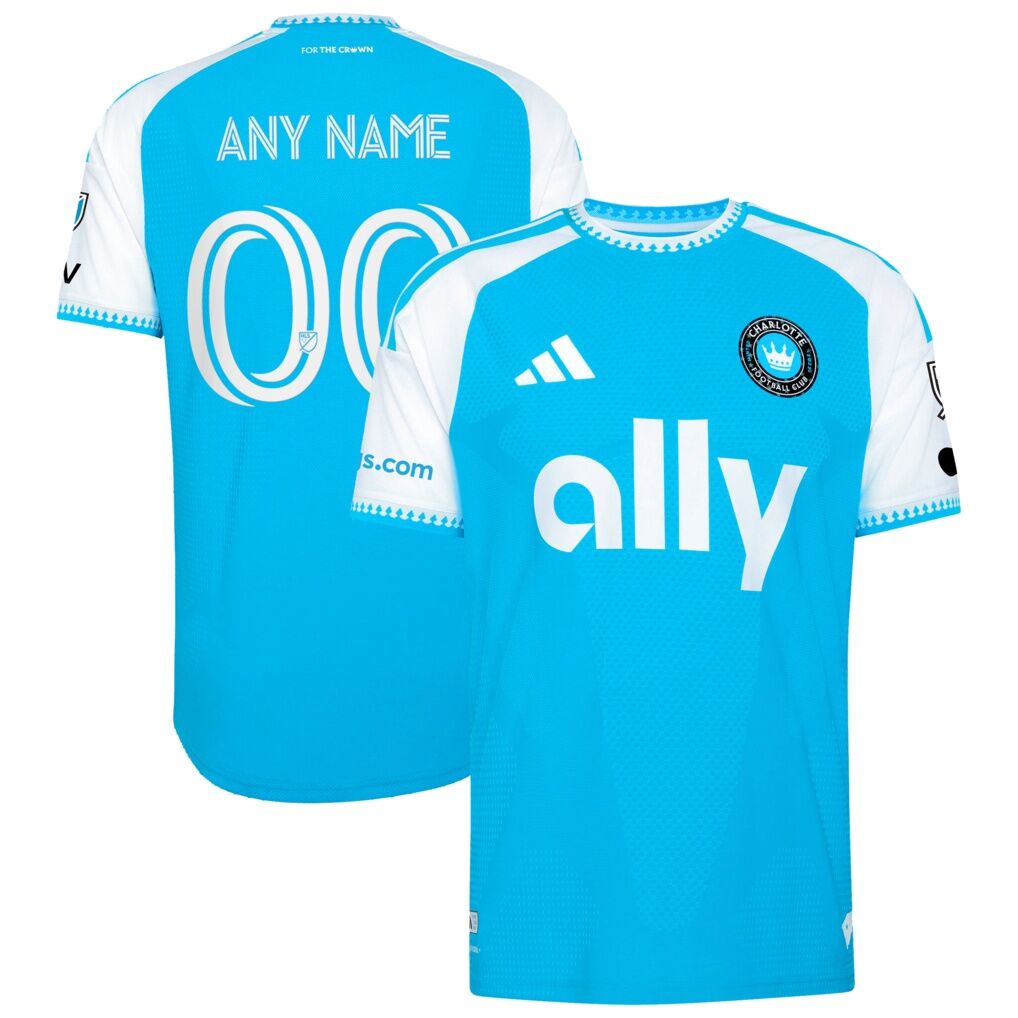 Charlotte FC adidas 2026 Carolina Kit: Crowns Up On-Field Authentic Patch Custom Jersey