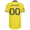 Columbus Crew adidas 2026 The Crafted for Excellence Kit On-Field Authentic Patch Custom Jersey - Yellow - Detail View
