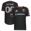 D.C. United adidas 2026 Black-and-Red Kit On-Field Authentic Patch Custom Jersey - Black - Front View
