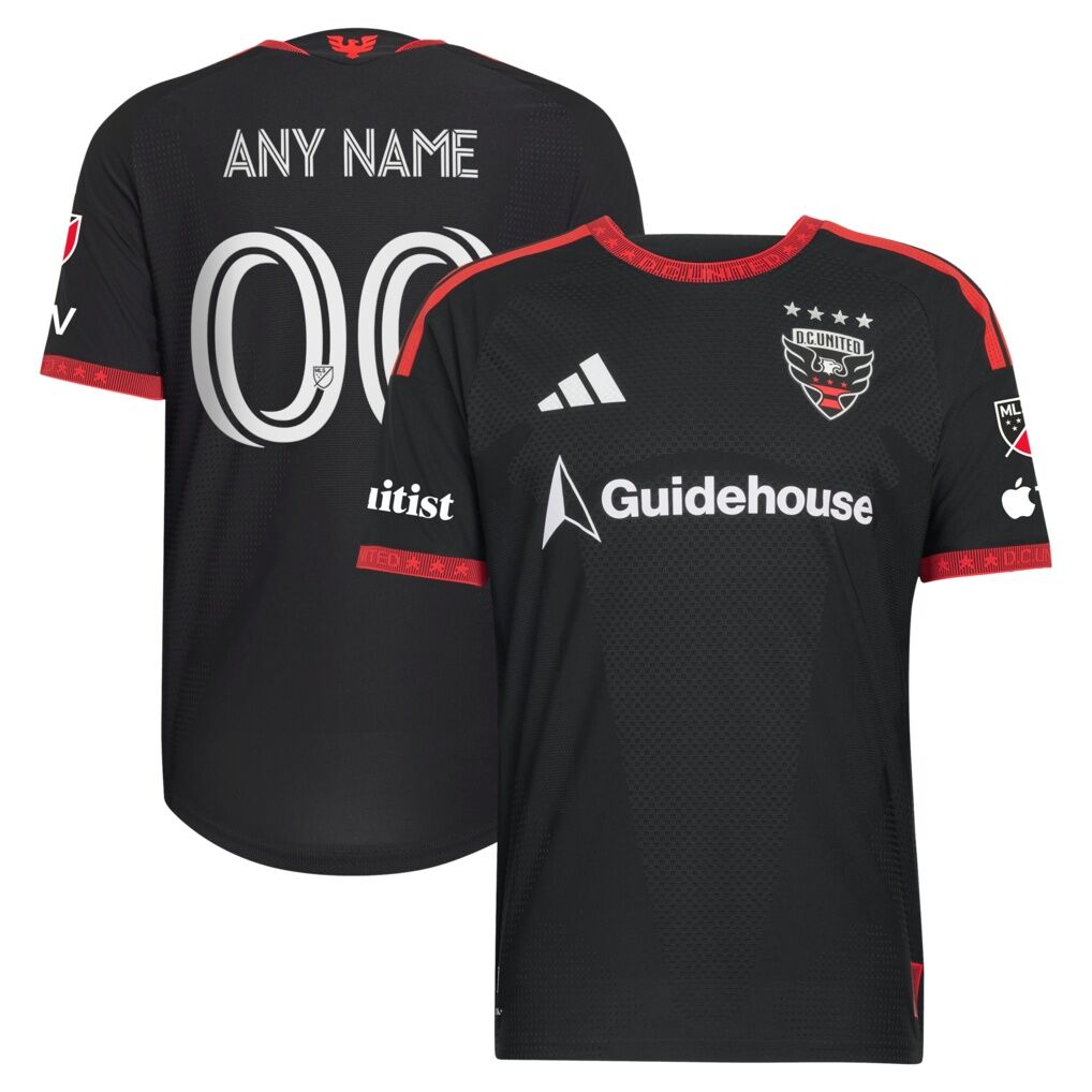 D.C. United adidas  2026 Black-and-Red Kit On-Field Authentic Patch Custom Jersey