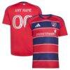 FC Dallas adidas 2026 DNA Kit Replica Custom Jersey - Red - Front View