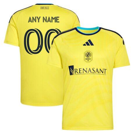 Nashville SC adidas 2026 The Reverb Kit Replica Custom Jersey - Yellow - Front View