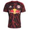 New York Red Bulls adidas 2026 The Rooted Kit Replica Custom Jersey - Black - Side View