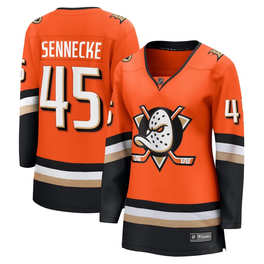 Beckett Sennecke Anaheim Ducks Fashion7 Women's Home Breakaway Jersey
