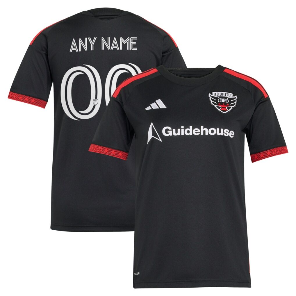 D.C. United adidas Women's  2026 Black-and-Red Kit Replica Custom Jersey