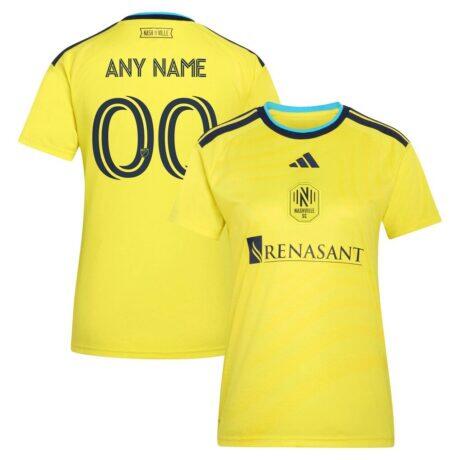 Nashville SC adidas Women's 2026 The Reverb Kit Replica Custom Jersey - Yellow - Front View