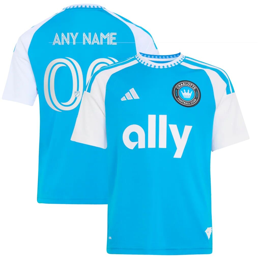 Charlotte FC adidas Youth 2026 Carolina Kit: Crowns Up Replica Custom Jersey