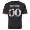 D.C. United adidas Youth 2026 Black-and-Red Kit Replica Custom Jersey - Black - Detail View