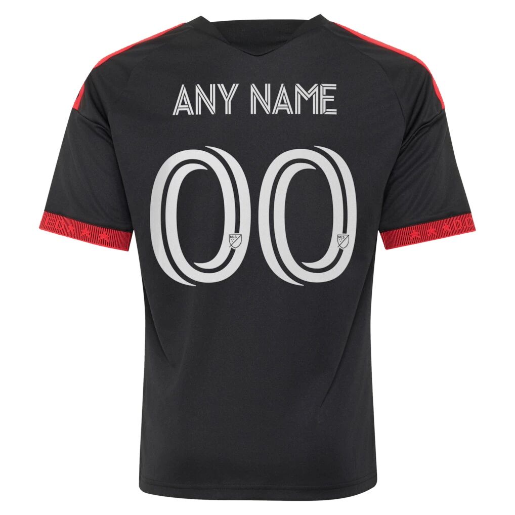 D.C. United adidas Youth  2026 Black-and-Red Kit Replica Custom Jersey