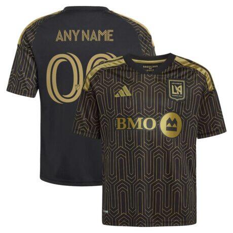 LAFC adidas Youth 2026 2026 Primary Kit Replica Custom Jersey - Black - Front View