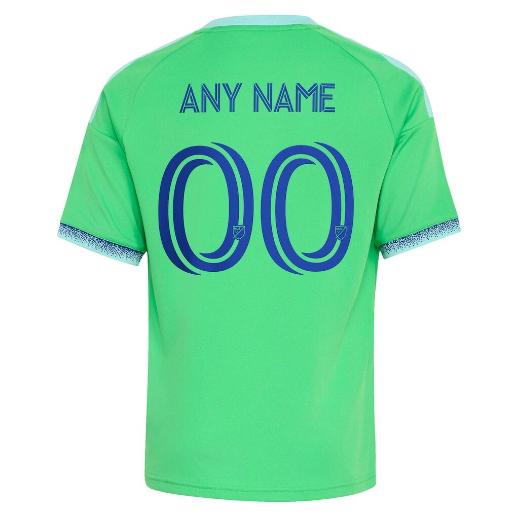 Seattle Sounders FC adidas Youth The Evergreen State Kit Replica Custom Jersey - Rave Green